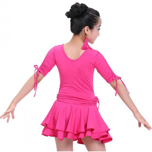 Girls latin dresses school stage performance competition salsa chacha rumba gymnastics dancing outfits